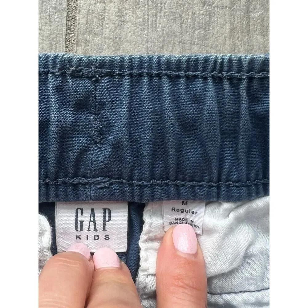 GAP Kids Boys Drawstring Cargo Shorts Pull-On Short Cotton Navy M Regular 8-9